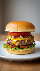 hamburger on a plate