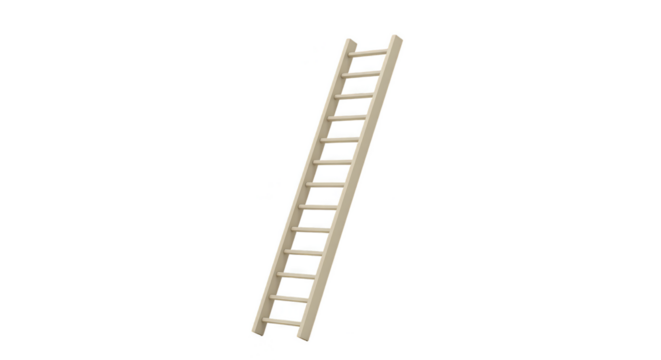 Isolated Wooden Ladder Steps Climb Tool Wood Transparency Background