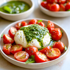 Tomato Brata Cheese Basil Salad