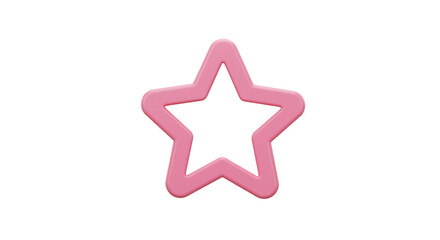 Obraz premium Pink Star Outline Illustration with Transparent Background