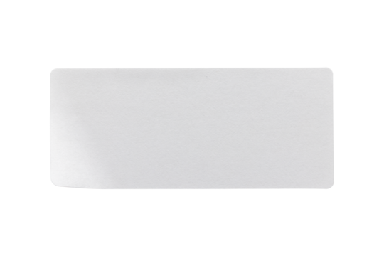 blank white paper sticker label isolated with clipping path on white background