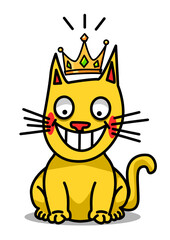 Illustration of a cat with a crown