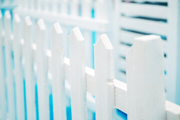 White picket fence as abstract background