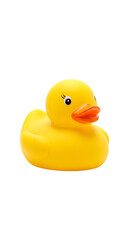Isolated Yellow Rubber Duck Toy for Bath with Transparent Background