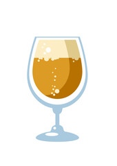 Glass of cold foamy beer