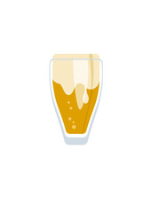 Glass of cold foamy beer