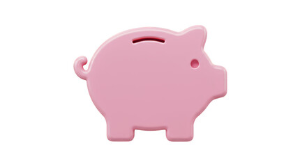 Fototapeta premium Pink Piggy Bank Illustration Savings Investment Icon Transparent