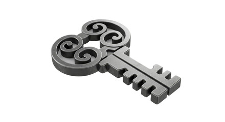 Metallic Ornate Key Isolated Vintage Design Detailed Transparent PNG