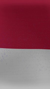 Animation of waving flag of indonesia, copy space