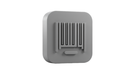Isometric Gray Barcode Product Icon 3d Render on Transparent Background