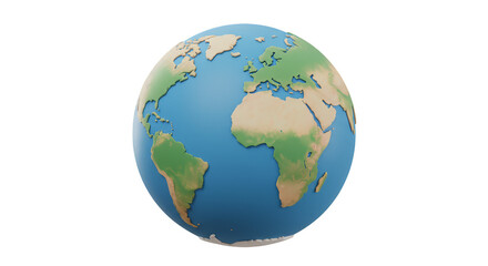 Fototapeta premium Pixelated Earth Illustration Globe World Map Geographic Continents PNG