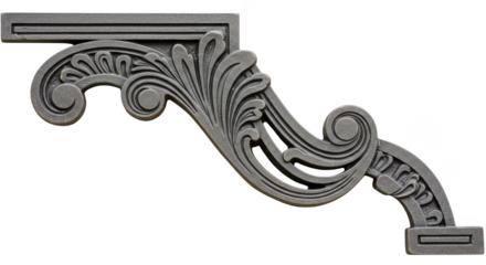 Ornamental Scrollwork Illustration Elegant Decorative Floral Design Silver