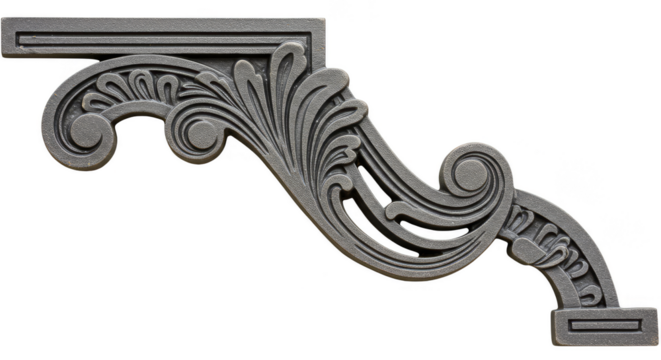 Ornamental Scrollwork Illustration Elegant Decorative Floral Design Silver