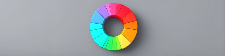 Obraz premium Photo of a vibrant color wheel displays the full spectrum of hues, offering a guide for art and design