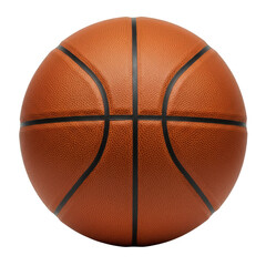 Realistic Basketball Ball Isolated Orange Leather Sport Game Equipment