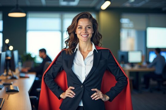 Businesswoman in a Superhero Cape: A Portrait of Multitasking in a Call Center