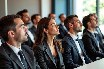 Business Professionals Caught Napping During Important Presentation