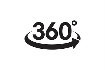 Obraz premium Circular arrow graphic representing a full 360-degree angle or complete cycle.