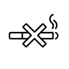 No smoking sign with crossed cigarette icon transparent background
