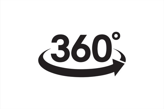 Circular arrow graphic representing a full 360-degree angle or complete cycle.