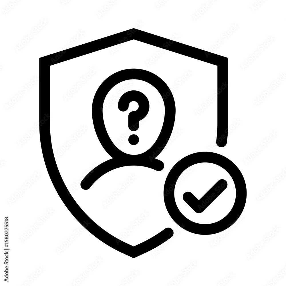 Wall mural user privacy icon. cybersecurity icon. vector icon with editable stroke. isolated on transparent bac