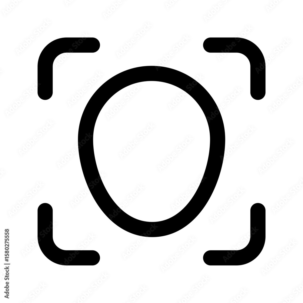 Wall mural face recognition icon. identification icon. vector icon with editable stroke. isolated on transparen