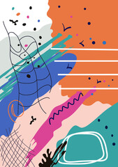 Fototapeta premium Psychedelic liquid abstraction. Scandinavian style of painting with geometric elements of texture.