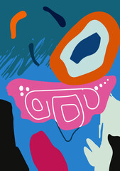 Psychedelic liquid abstraction. Scandinavian style of painting with geometric elements of texture.