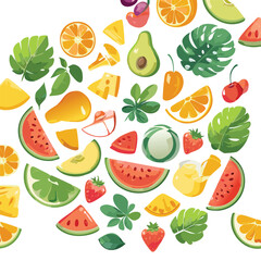 seamless pattern with fruits