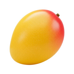 Realistic 3D Illustration of Yellow Mango Fruit Isolated on Transparent Background
