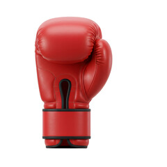 Realistic 3d Render of Red Boxing Glove Isolated on Transparent Background