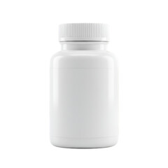 Isolated White Plastic Supplement Bottle for Healthcare on Transparent