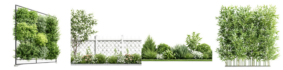 Obraz premium Vertical Garden and Green Wall Elements on White