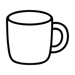 Simple black and white mug vector