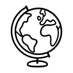 Minimalist globe line art vector