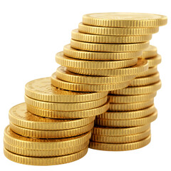 Realistic Image of Gold Coins Stacked High Representing Wealth And Finance
