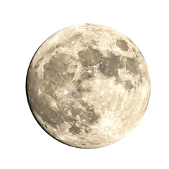 Realistic Image of Full Moon Glowing Against A Dark Night Sky Png