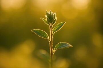 Fototapeta premium A Close-Up of a Thriving Green Leaf in Sunlit Serenity