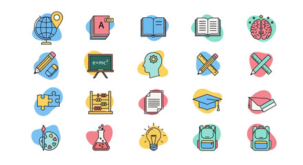Educational and Academic Outline Icons
