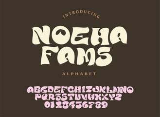 70s retro groovy alphabet letters font and number. Typography decorative fonts vintage concept. Inspirational slogan print with hippie symbols for graphic tee t shirt logo. vector illustration