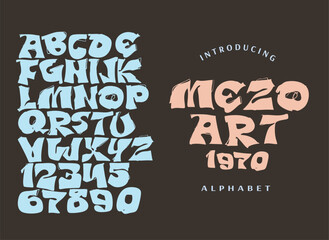 70s retro groovy alphabet letters font and number. Typography decorative fonts vintage concept. Inspirational slogan print with hippie symbols for graphic tee t shirt logo. vector illustration