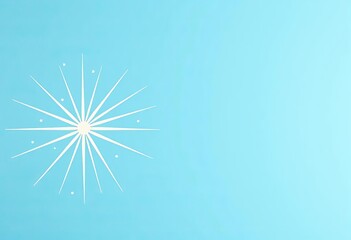 Obraz premium Light blue background with off-white starburst pattern and smaller scattered stars Mid-century modern design, star, christmas