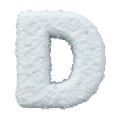Snowy Letter D Font Isolated White Ice Alphabet Illustration PNG