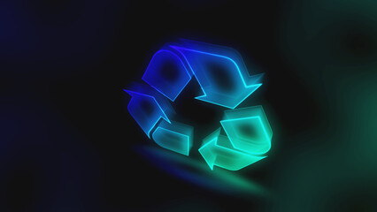 Recycling symbol cyber icon