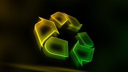 Recycling symbol cyber icon