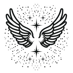 Fototapeta premium Abstract angel wings illustration