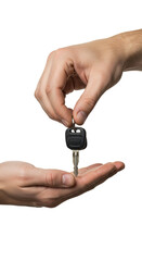 Two Hands Giving Keys On Transparent Background Isolated Transfer Offer