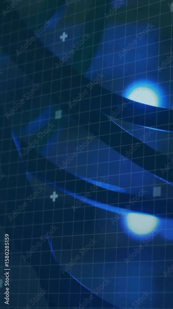 Poster animation of digital data processing over computer circuit board
