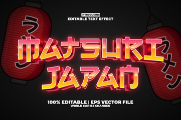 Festival Matsuri Japan editable text effect in new modern trend style