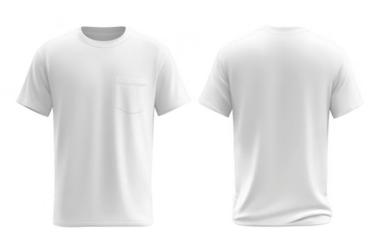 Front and back view of a plain white t-shirt (3)